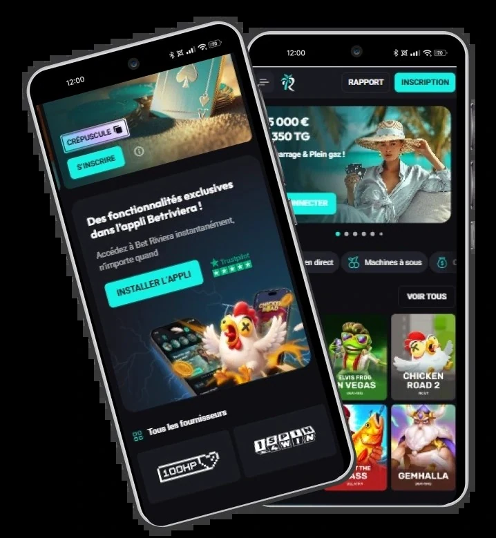 Appli web BetRiviera sur téléphone